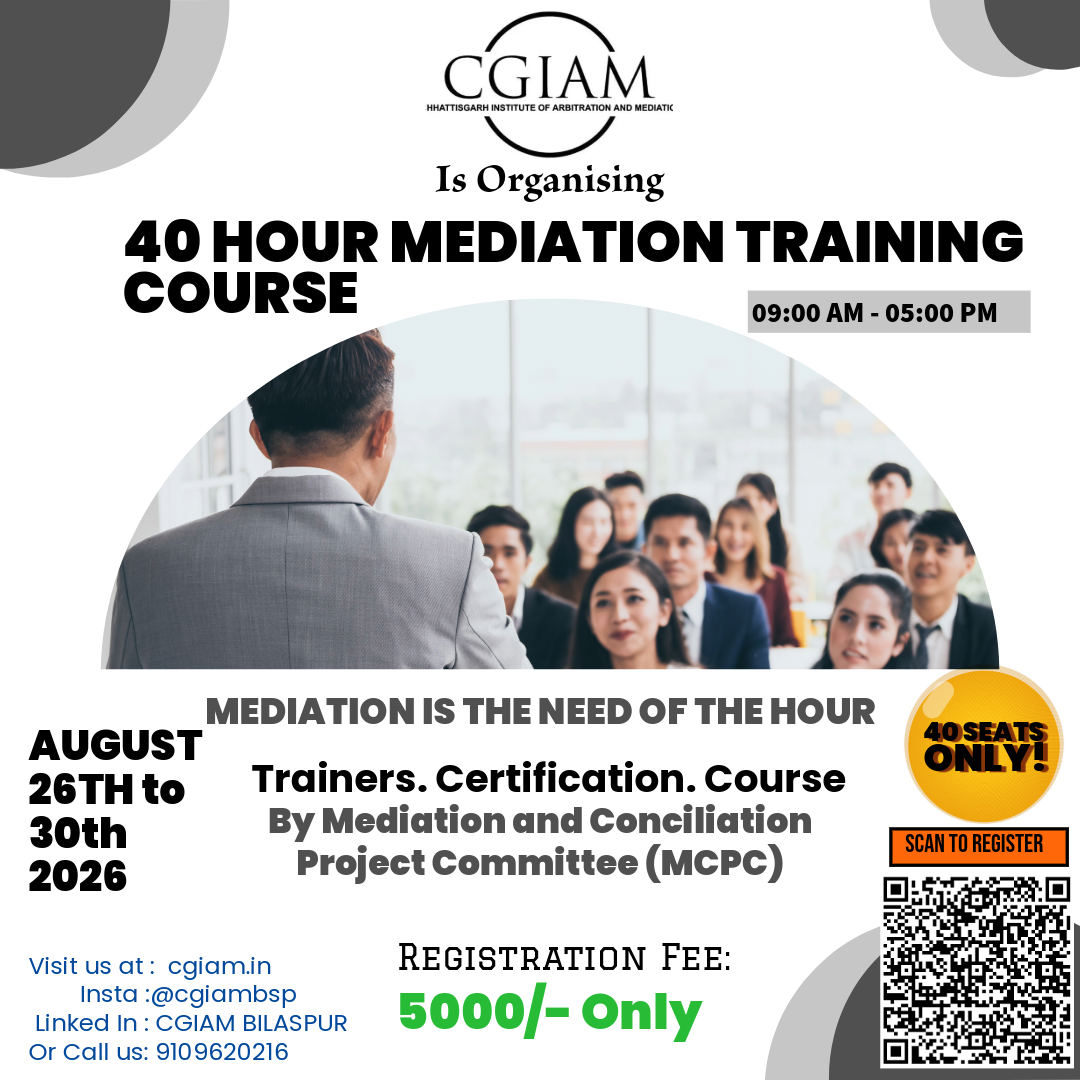 40 Hour Mediation Course Registration Extended Till 25th August